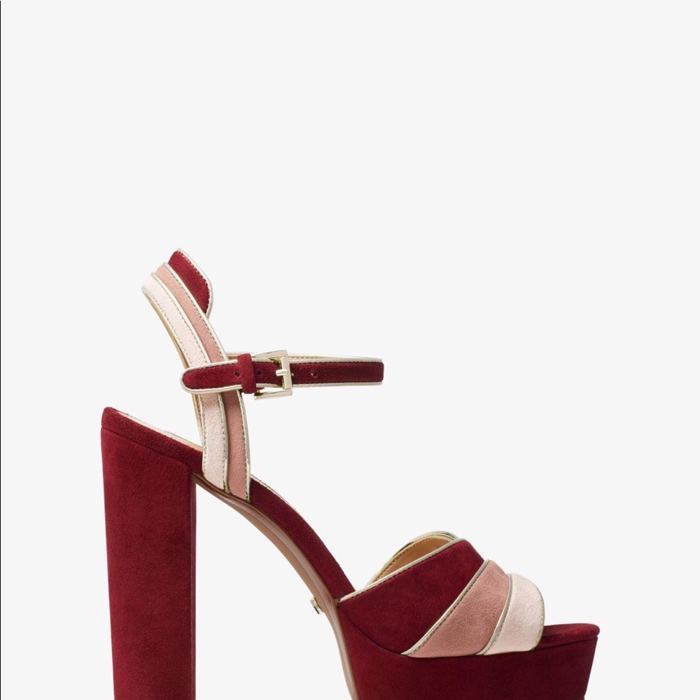 Michael Kors “Harper” Tri-Color Suede Platform Heels